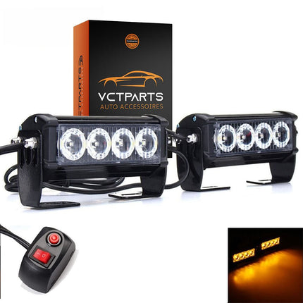 VCTparts Grill Flitsers Oranje/Geel LED Stroboscoop Zwaailichten – Krachtige Bumperflitsers voor Optimale Zichtbaarheid NORGOS 1