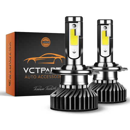 VCTparts H4 LED Dimlicht Koplampen 3000K – Helder Geel Licht met Ventilator en Canbus Decoder (Set van 2) NORGOS 1
