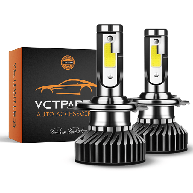 VCTparts H4 LED Dimlicht Koplampen 3000K – Helder Geel Licht met Ventilator en Canbus Decoder (Set van 2) NORGOS 1