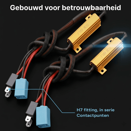 HaloVision Halovision H7 Halogeen naar LED Adapter Canbus Anti - Error Decoder 6 Ohm 50W Belastingsweerstand Set - Voorkom Foutmeldingen en Flikkering bij LED Verlichting HaloVision 7