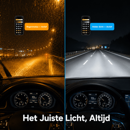 HaloVision HaloVision Smart H7 LED Koplampen – App - Bediening – Dimbaar en Schakelbaar 3000K tot 6000K – Canbus LED Geel naar Wit Autolampen Set HaloVision 3