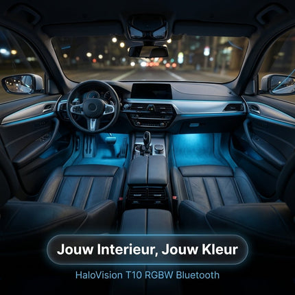 HaloVision HaloVision T10 W5W LED RGBW Bluetooth Set met Afstandsbediening - Wit Blauw Rood Groen Multicolor - 12V Interieurverlichting Kentekenverlichting Stadslicht Set van 2 HaloVision 10