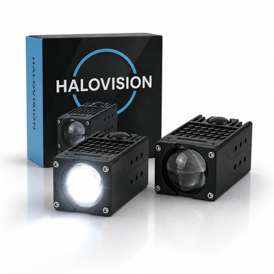 Halovision Turbo LED Grill Verlichting - Set van 2 Single Lens Extra Grootlicht Matrix Laser Lampen 45W/70W - Auto en Offroad Voertuigen 12V-24V Combo Beam IP68