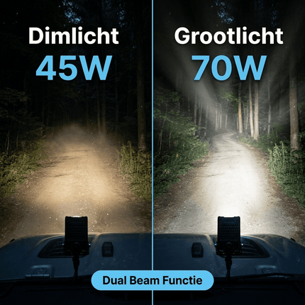 HaloVision Halovision Turbo LED Grill Verlichting - Set van 2 Single Lens Matrix Laser Lampen 45W/70W - Auto en Offroad Voertuigen 12V-24V Combo Beam IP68 HaloVision 5