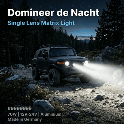 HaloVision Halovision Turbo LED Grill Verlichting - Set van 2 Single Lens Matrix Laser Lampen 45W/70W - Auto en Offroad Voertuigen 12V-24V Combo Beam IP68 HaloVision 2