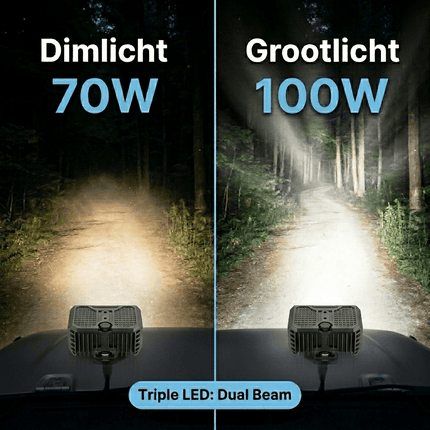 HaloVision Halovision Turbo LED Grill Verlichting - Set van 2 Triple Lens Matrix Laser Lampen 70W/100W - Auto en Offroad Voertuigen 12V-24V Combo Beam IP68 HaloVision 6