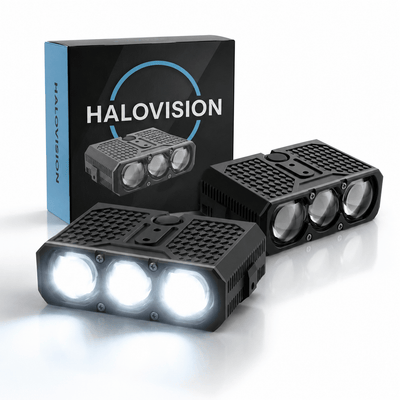 Halovision Turbo LED Grill Verlichting - Set van 2 Triple Lens Extra Grootlicht Matrix Laser Lampen 70W/100W - Auto en Offroad Voertuigen 12V-24V Combo Beam IP68