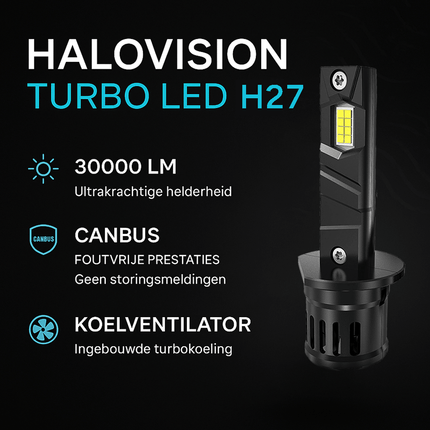 HaloVision HaloVision Turbo LED H27 880/881 6000K Helder Wit – Canbus Plug en Play Mistlicht LED Set van 2 Autolampen HaloVision 2