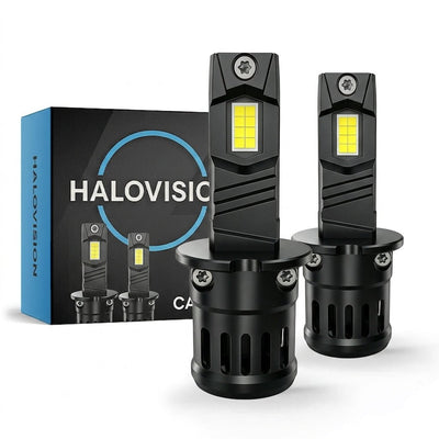 HaloVision Turbo LED H3 6000K Blanc Froid – Kit 2 Ampoules LED Antibrouillard Voiture Canbus Plug and Play