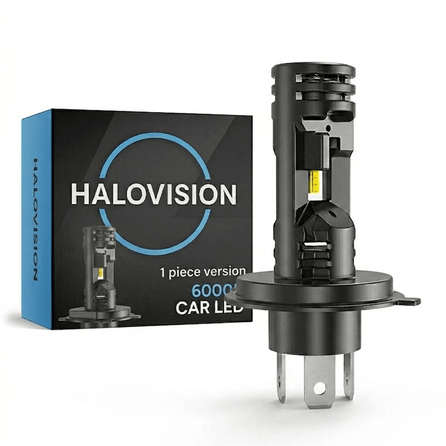 HaloVision HaloVision Turbo LED Koplamp H4 - 1 stuk 25W 30000Lm 6000K Helder Wit - Canbus Plug en Play Motor Koplamp met Dimlicht en Grootlicht Functie Combideal 1