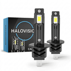 HaloVision HaloVision Turbo LED Koplampen H1 – 25W 5000Lm 6000K Helder Wit – Ventilator Canbus Plug en Play Dimlicht Grootlicht LED Set van 2 Autolampen HaloVision 1
