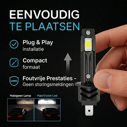 HaloVision HaloVision Turbo LED Koplampen H1 – 25W 5000Lm 6000K Helder Wit – Ventilator Canbus Plug en Play Dimlicht Grootlicht LED Set van 2 Autolampen HaloVision 8