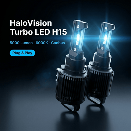 HaloVision Turbo LED H7 + H15 Koplampenset In Gebruik H15