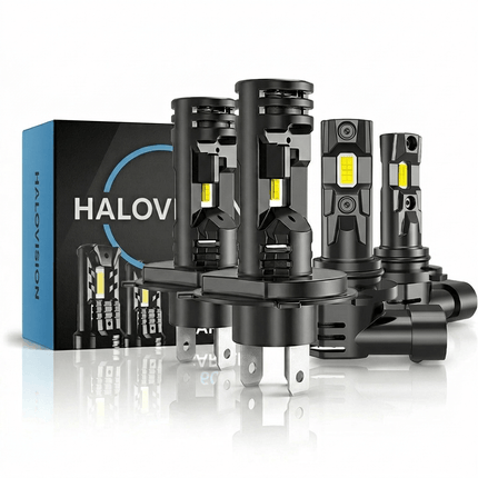 HaloVision HaloVision Turbo LED Koplampen H4 en HB4 9006 - 25W 30000Lm 6000K Helder Wit Combideal LED Set Dimlicht en Mistlicht Combideal 1