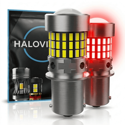 HaloVision HaloVision Turbo LED BA15S P21W 1156 Fel Rood 6W - Krachtige Canbus Plug en Play Achterlicht en Remlicht LED Set van 2 Autolampen HaloVision 1