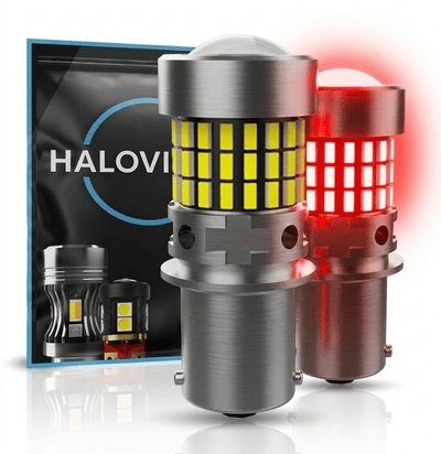 HaloVision Turbo LED BA15S P21W 1156 Fel Rood 6W - Krachtige Canbus Plug en Play Achterlicht en Remlicht LED Set van 2 Autolampen