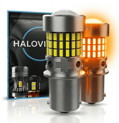 HaloVision Turbo LED BA15S P21W 1156 Amber Oranje 6W – Canbus Plug en Play Knipperlicht Richtingaanwijzer LED Set van 2 Autolampen