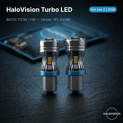 HaloVision HaloVision Turbo LED BAY15D PY21W Fel Rood 30W - Krachtige Canbus Plug en Play Achterlicht en Remlicht LED Set van 2 Autolampen HaloVision 2