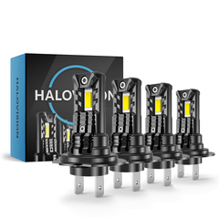HaloVision HaloVision Turbo LED Groot Licht + Koplampen H7 – 25W 30000Lm 6000K Helder Wit – Canbus Plug en Play Dimlicht + Grootlicht LED Set van 4 Autolampen Combideal 1