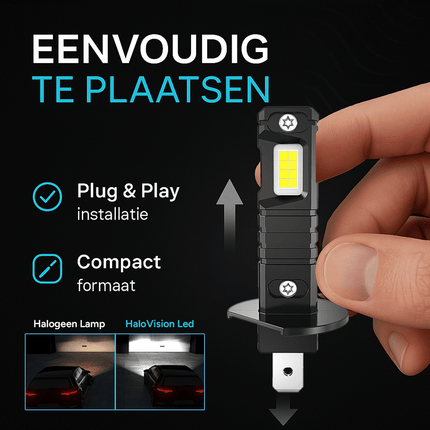 HaloVision HaloVision Turbo LED Koplampen H1 – 25W 30000Lm 6000K Helder Wit – Canbus Plug en Play Dimlicht Grootlicht LED Set van 2 Autolampen HaloVision 10