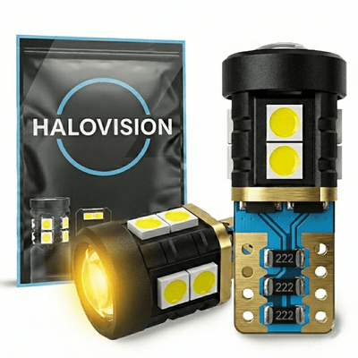 HaloVision Turbo LED T10 W5W Amber Oranje - Canbus Plug en Play Zijmarkering Knipperlicht en Retro Dagrijverlichting Set van 2