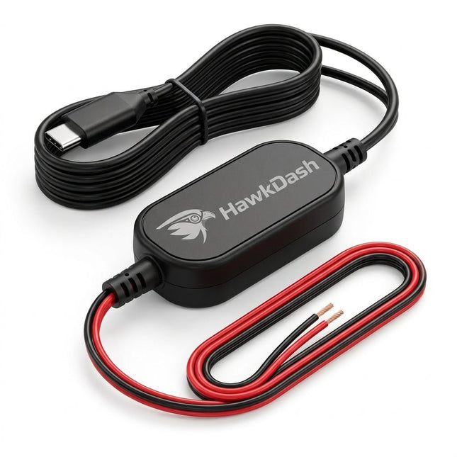 HawkDash Auto Dashcam Continue Voeding Hardwire Kabel Voeding Micro USB [12v/24v] NORGOS 1