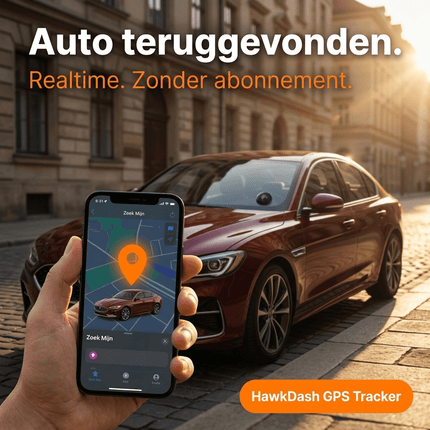 HawkDash Auto GPS Locatie Tracker Anti - Diefstal Functie Smart Tag - Werkt met Android Zoeken - Android/Google zwart - VCTparts.nl