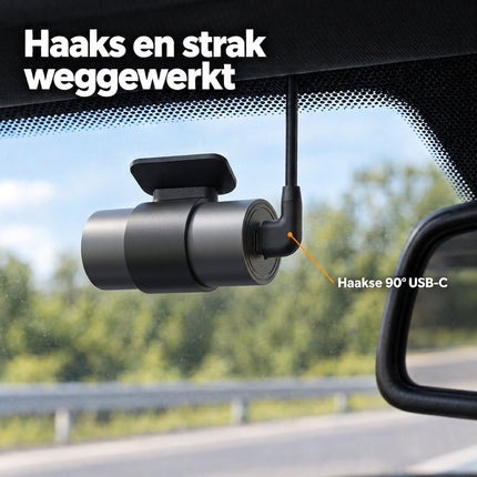 HawkDash HawkDash Dashcam OBD Voeding USB-C – Continue Parkeervoeding via OBD2 Poort 12V/24V naar 5V 3A [3,5M Haakse Kabel] NORGOS 7