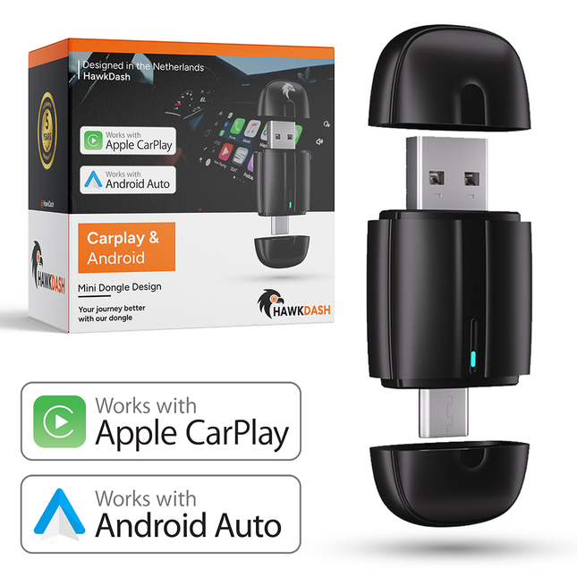 2-en-1 Adapter sans fil adaptateur-simple plug & play mini dongle pour carplay et Android Auto
