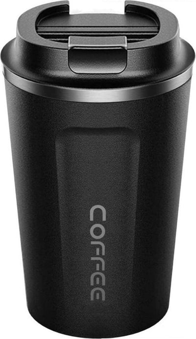 Tasse de café thermo rechargeable noir 380 ml - tasse pour sur la route