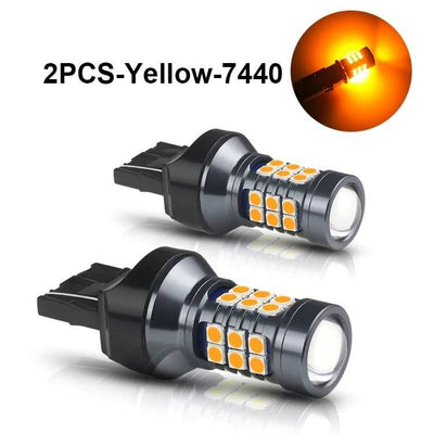Lampe à LED T20 à haute puissance - Orange / Amber Jaune (ensemble) 7440 WY21W W21W 3030SMD