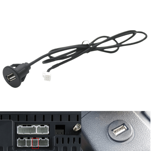 Inbouw 6 - pin naar USB Verlangkabel Convertor 100cm Midden Console Dop voor Autoradio naar Telefoon [Verlengsnoer Interface] - VCTparts.nl