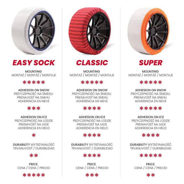 Isse Textiel sneeuwkettingen Classic Rood Gestreept 54 XS 2 stuks (set) - VCTparts.nl