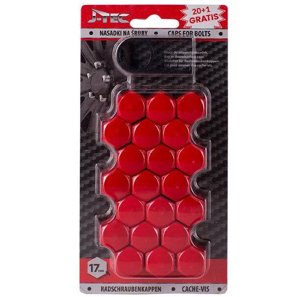 J - TEC J - TEC Wielbout Wielmoer 17mm Doppen Beschermende Afdekkapjes Rood 20 stuks (set) AMiO 2