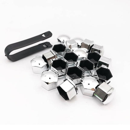 J - TEC Wielbout Wielmoer 17mm Doppen Beschermende Afdekkapjes Zilver 20 stuks (set) - VCTparts.nl