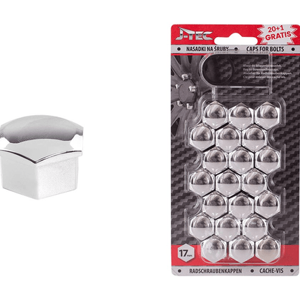 J - TEC Wielbout Wielmoer 17mm Doppen Beschermende Afdekkapjes Zilver 20 stuks (set) - VCTparts.nl