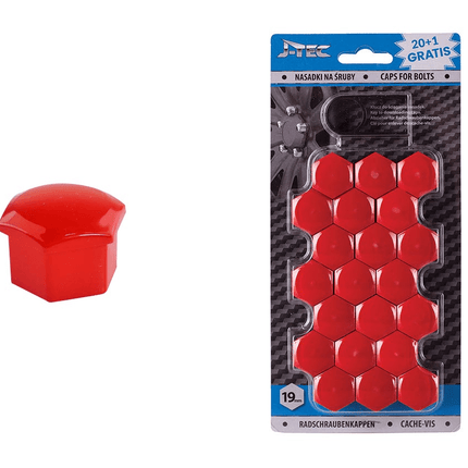 J - TEC Wielbout Wielmoer 19mm Doppen Beschermende Afdekkapjes Rood 20 stuks (set) - VCTparts.nl