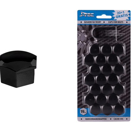 J - TEC Wielbout Wielmoer 19mm Doppen Beschermende Afdekkapjes Zwart 20 stuks (set) - VCTparts.nl