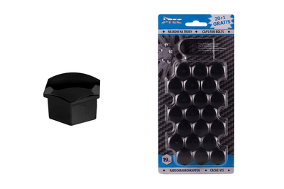 J-Tec Wielbout Wielmoer 19 mm Caps de protection Capuche de protection Black 20 pièces (ensemble)