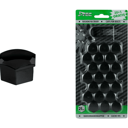 J - TEC J - TEC Wielbout Wielmoer 21mm Doppen Beschermende Afdekkapjes Zwart 20 stuks (set) AMiO 1