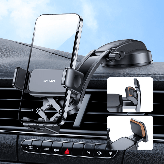 Joyroom Joyroom Auto Mechanische Gravity Telefoonhouder met Verstelbare Arm voor Dashboard en Voorruit Zwart Hurtel 2