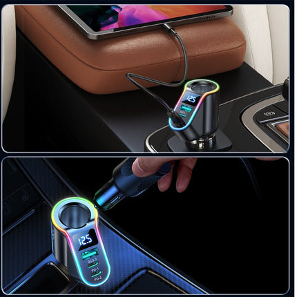Joyroom Autolader Snellader JR - CL21 4 - in - 1 USB - A QC3.0 en 2xUSB - C PD 150W - Zwarte Fast Car Charger - VCTparts.nl