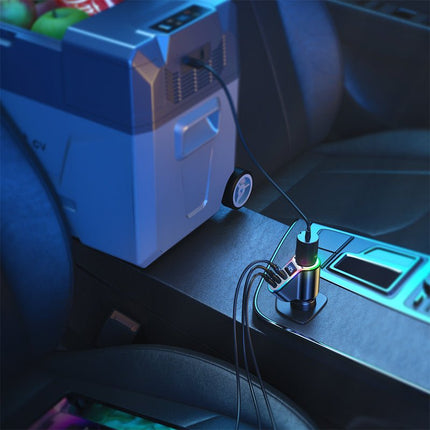 Joyroom Autolader Snellader JR - CL21 4 - in - 1 USB - A QC3.0 en 2xUSB - C PD 150W - Zwarte Fast Car Charger - VCTparts.nl