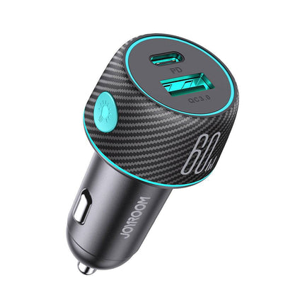 Joyroom Autolader Snellader USB-A & USB-C 60W Zwart