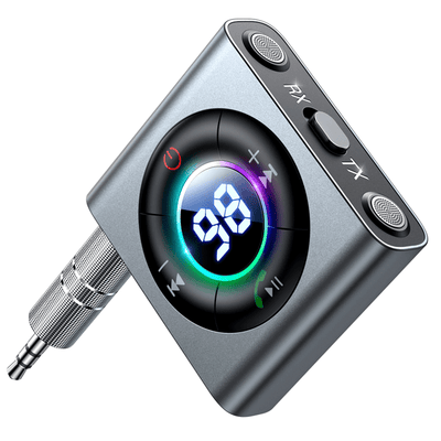 Émetteur Joyroom Bluetooth AUX (émetteur / récepteur) pour le gris de la voiture