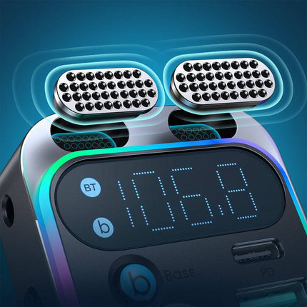 Joyroom Joyroom Bluetooth Muziek FM Transmitter Handsfree Bellen met BassBooster USB - C & 2x USB - A Lader Zwart INNPRO 2