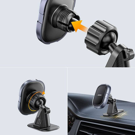 Joyroom Dashboard Auto Magnetische Telefoonhouder 360º met Metalen Plaatje Zwart - VCTparts.nl