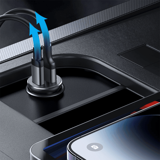 Joyroom Joyroom Mini Autolader Dubbele Snellader USB - C & USB - A 30W Zwart Hurtel 2