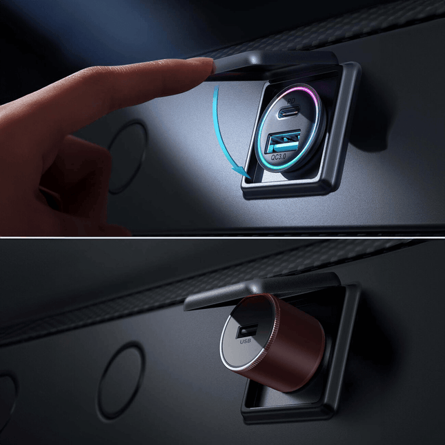 Joyroom Joyroom Mini Autolader Snellader USB - C & USB - A 60W met LED Indicator Zwart Hurtel 2