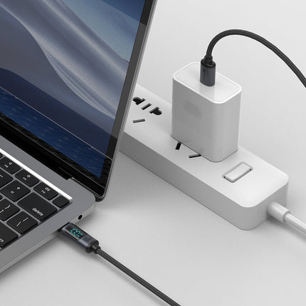 Joyroom Prism Series A16 USB - C naar USB - C Kabel 100W - met LED Display voor Snelladen en Dataoverdracht Zwart 1,2m Oplaadsnoer - VCTparts.nl